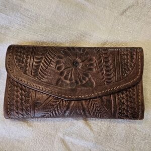 Vintage Hand Tooled Leather Wallet
